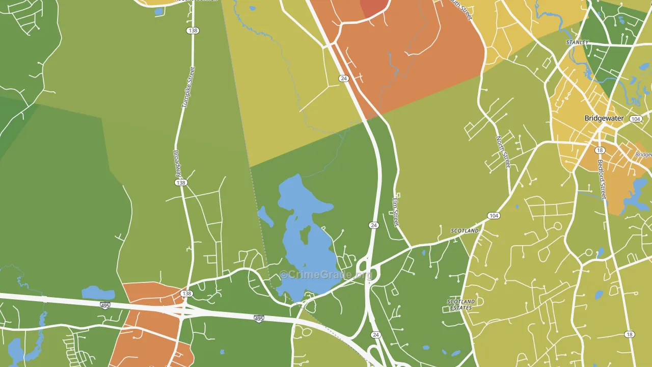 Cochesett, MA Map of Vandalism Rates