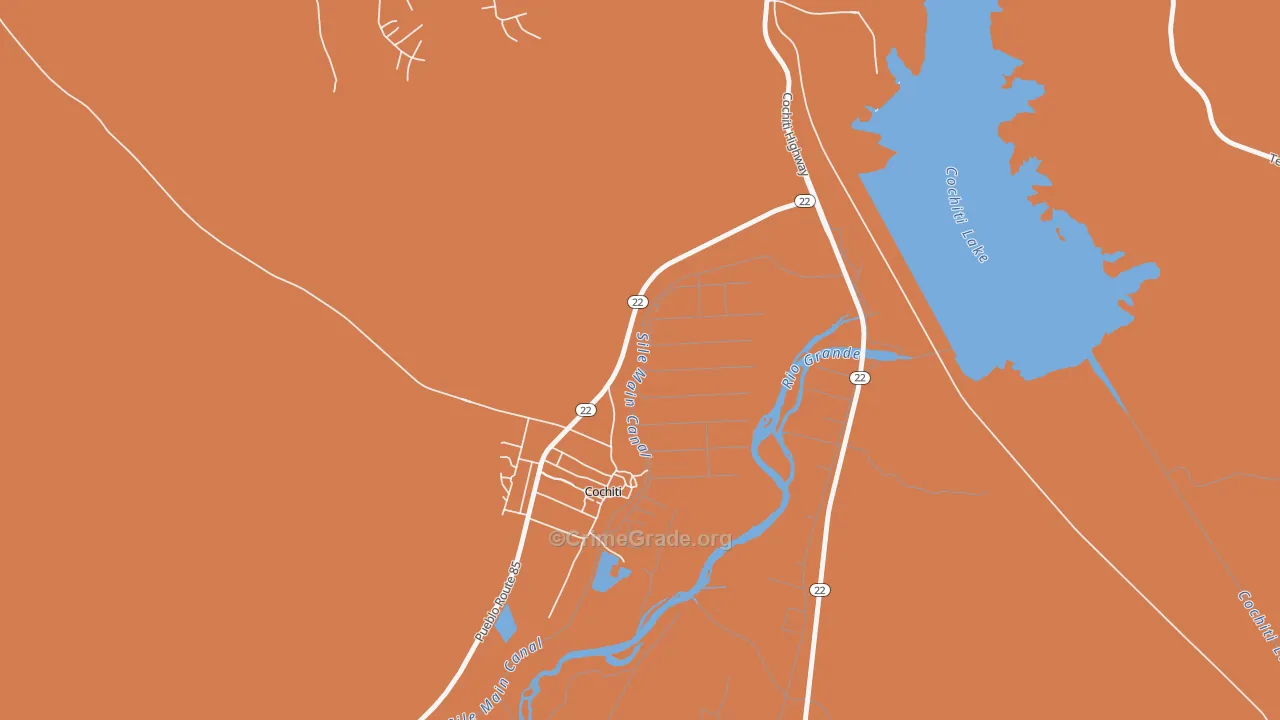Cochiti, NM Map of Vandalism Rates