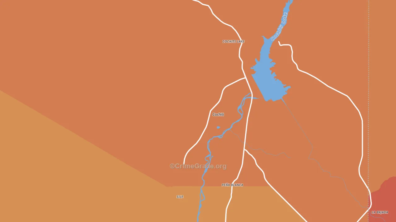 Cochiti Pueblo, NM Map of Vandalism Rates