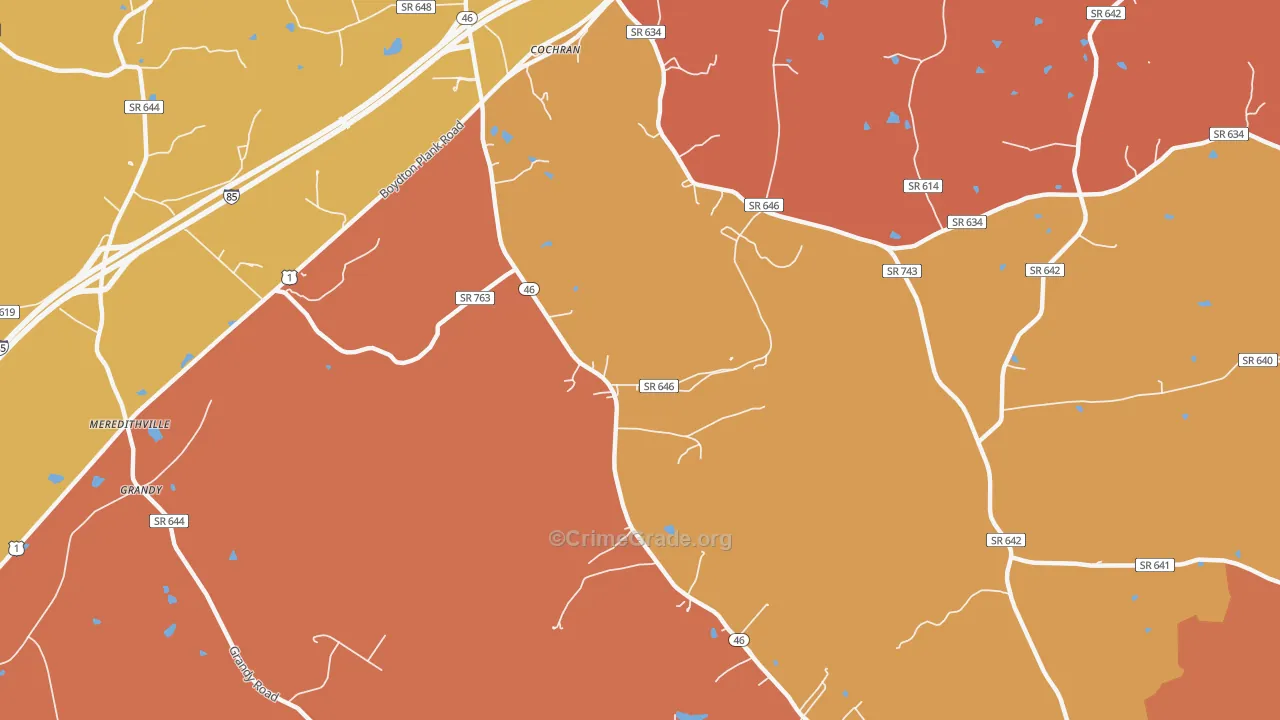 Cochran, VA Map of Vandalism Rates