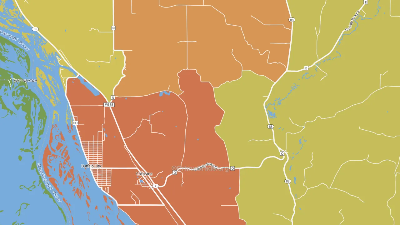 Cochrane, WI Map of Vandalism Rates