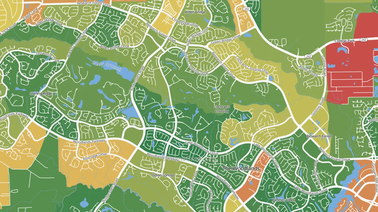 Cochran's Crossing, The Woodlands, TX Map of Vandalism Rates