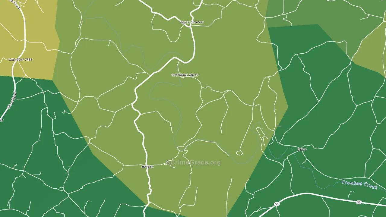 Cochrans Mills, PA Map of Vandalism Rates