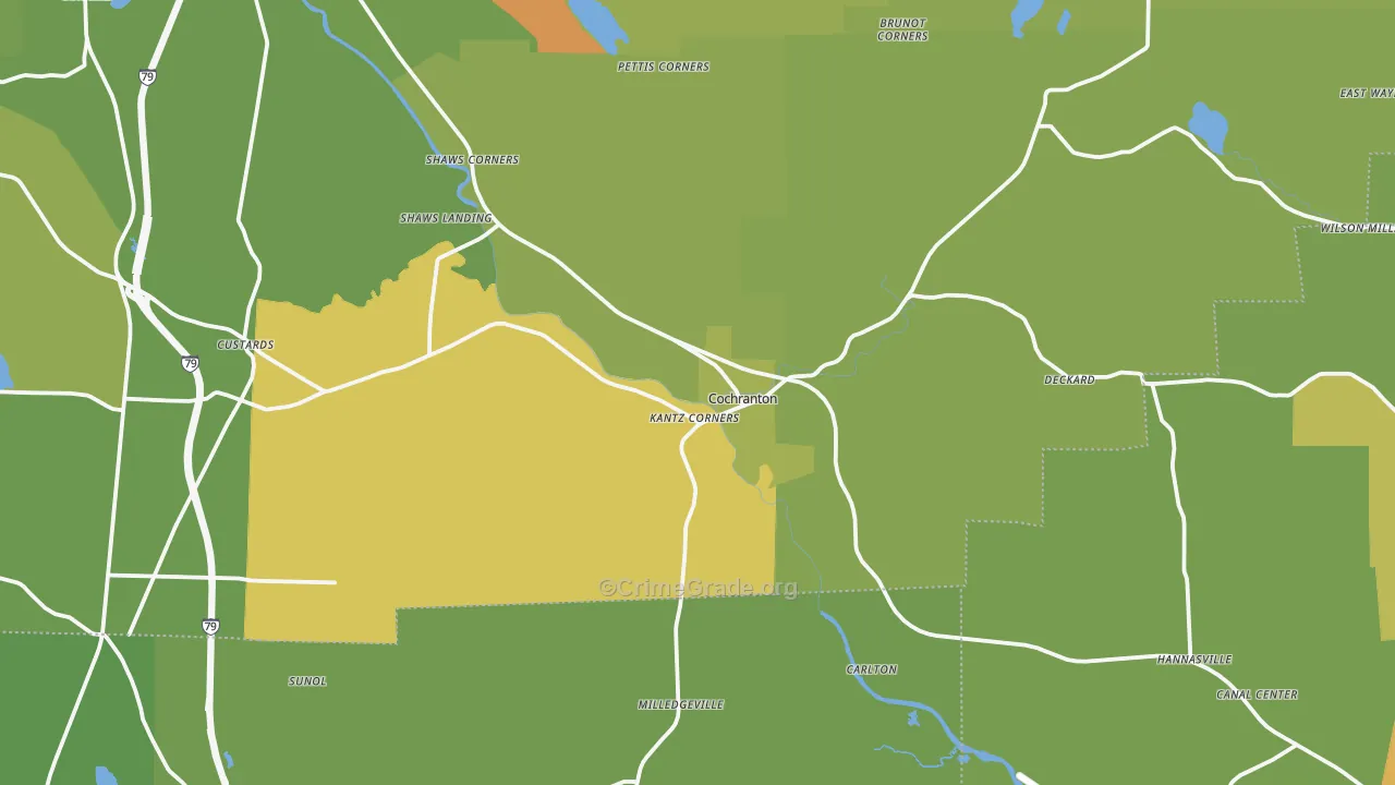 Cochranton, PA Map of Vandalism Rates