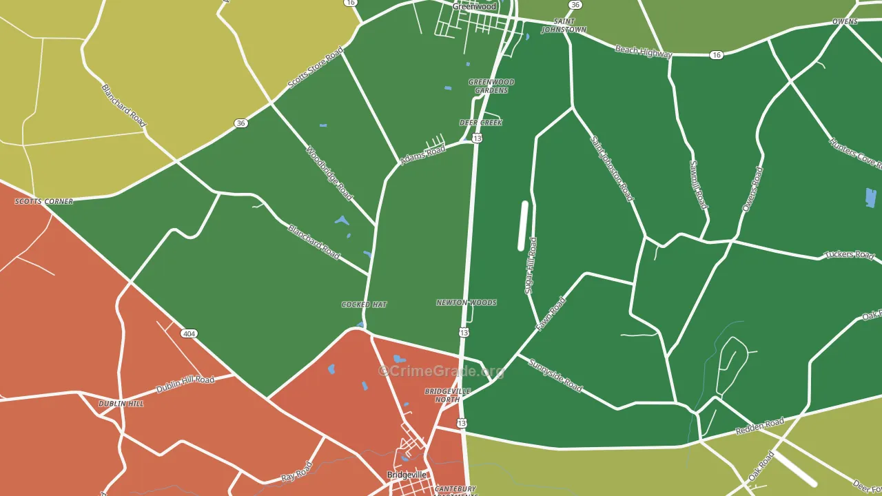 Cocked Hat, DE Map of Vandalism Rates