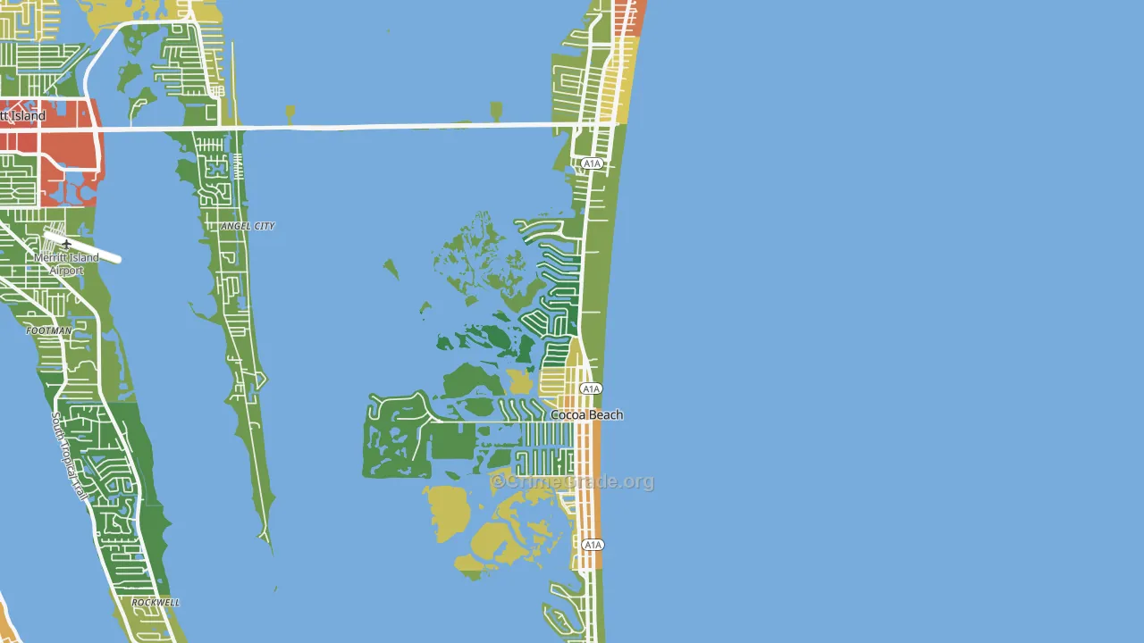 Cocoa Beach, FL Map of Vandalism Rates