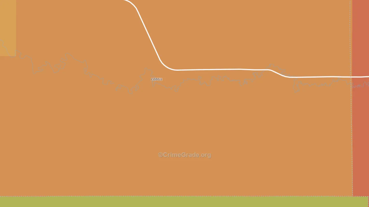 Codell, KS Map of Vandalism Rates