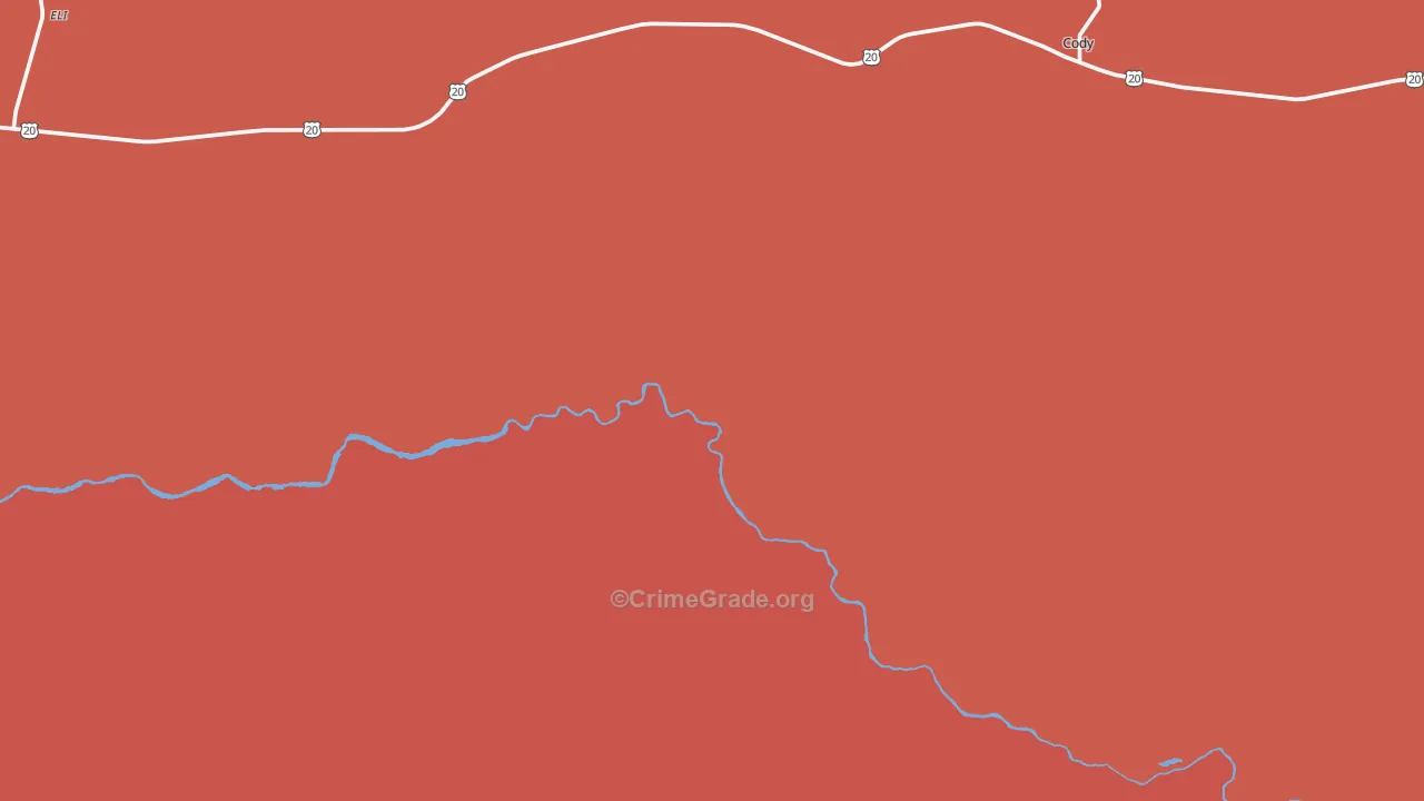 Cody, NE Map of Vandalism Rates