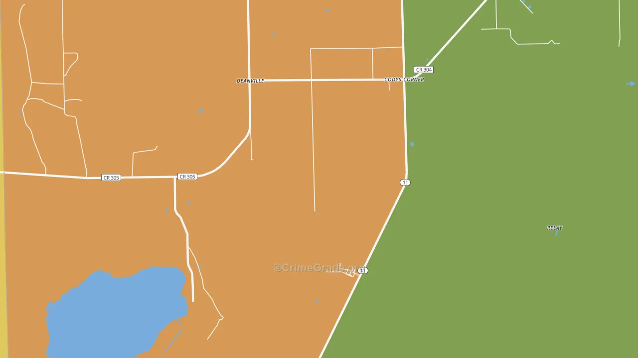 Codys Corner, FL Map of Vandalism Rates