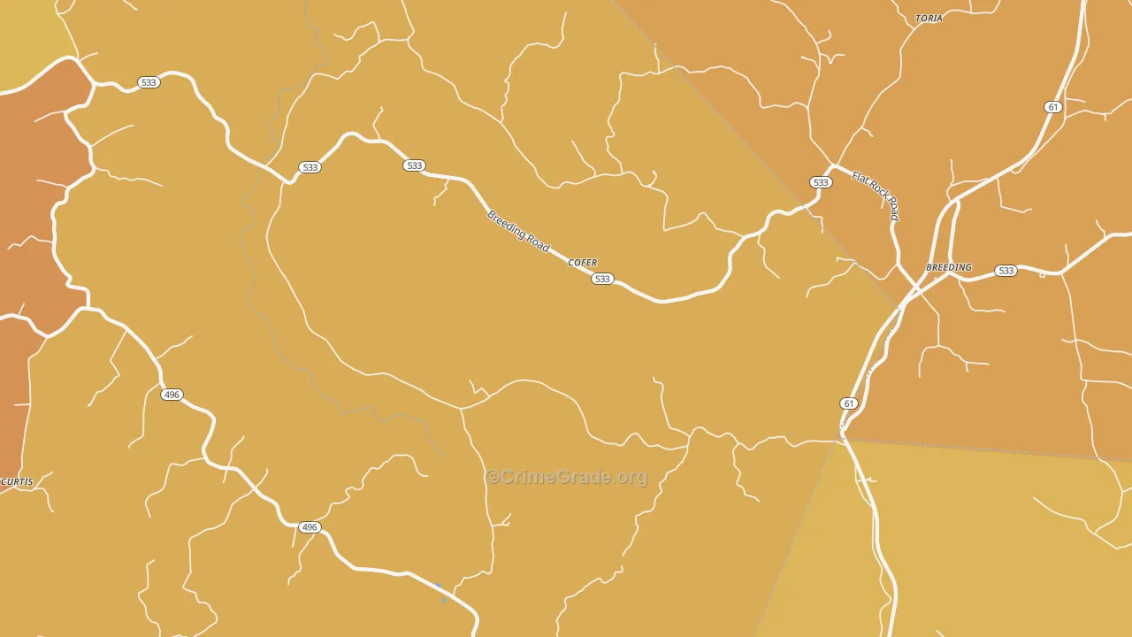 Cofer, KY Map of Vandalism Rates