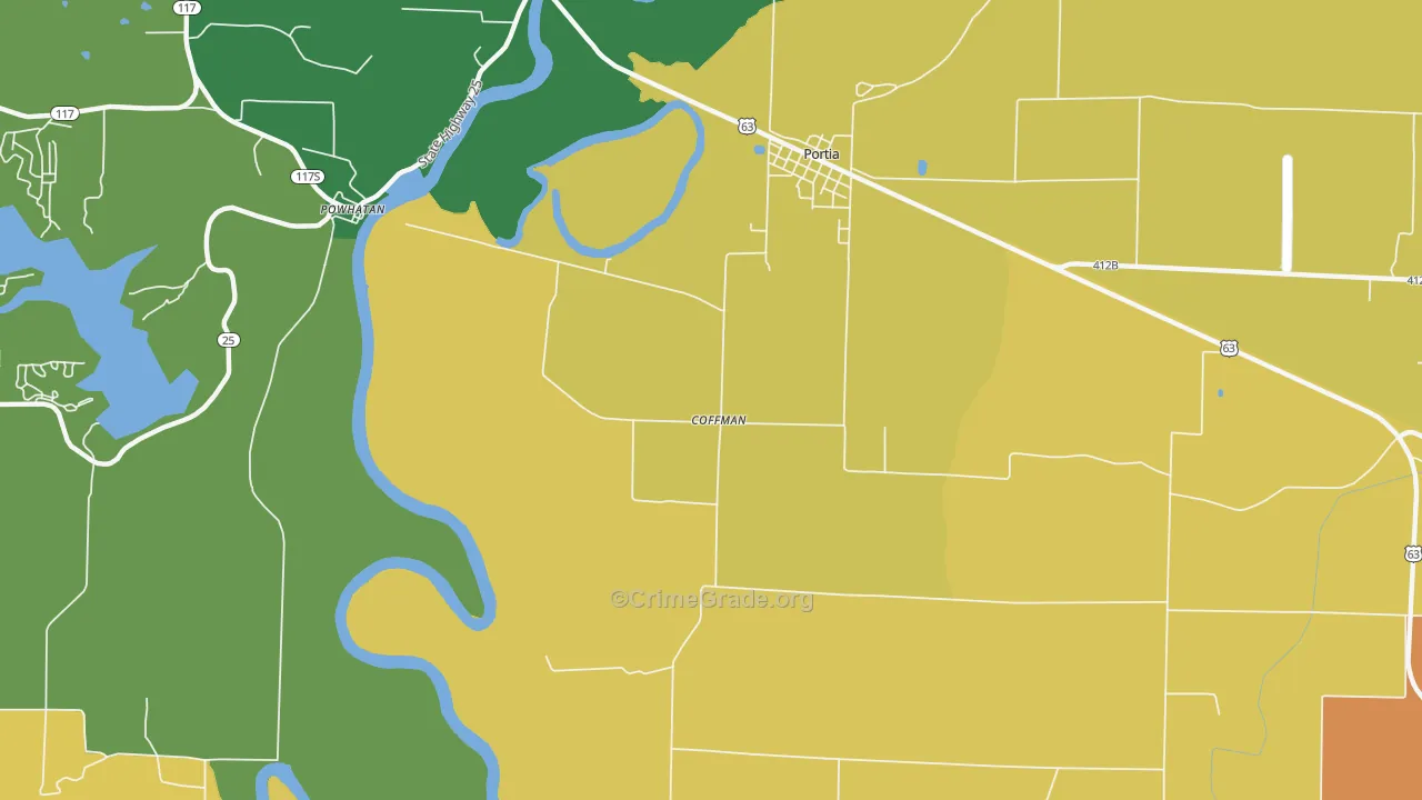 Coffman, AR Map of Vandalism Rates