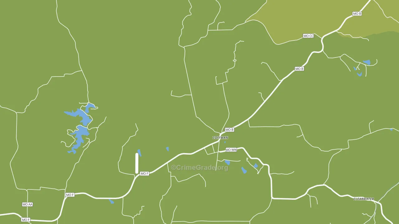 Coffman, MO Map of Vandalism Rates