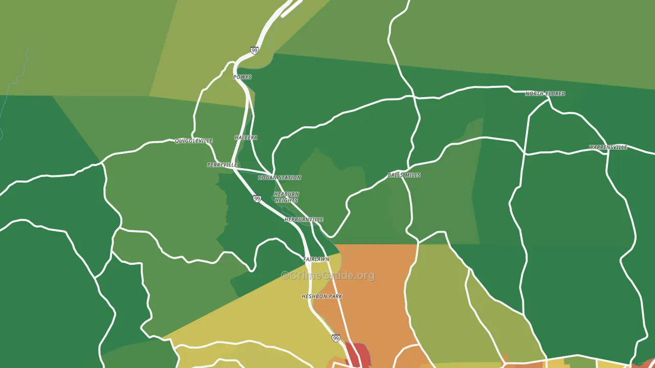 Cogan Station, PA Map of Vandalism Rates