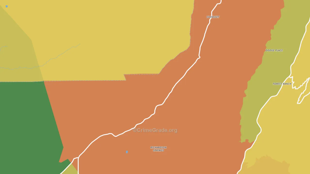 Cohasset, CA Map of Vandalism Rates