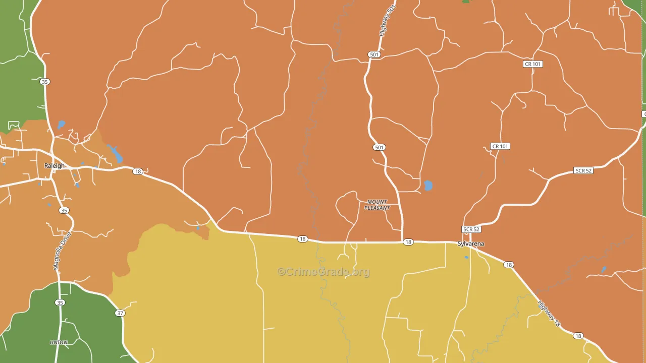 Cohay, MS Map of Vandalism Rates
