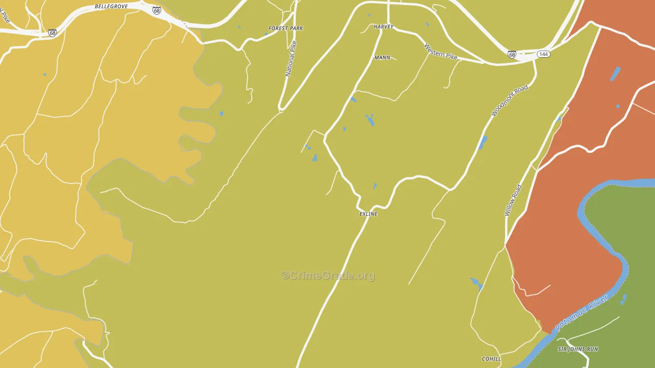 Cohill, MD Map of Vandalism Rates