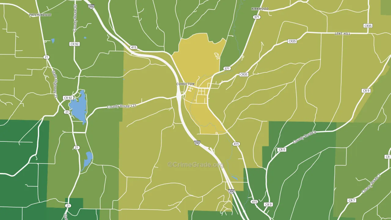 Cohocton, NY Map of Vandalism Rates