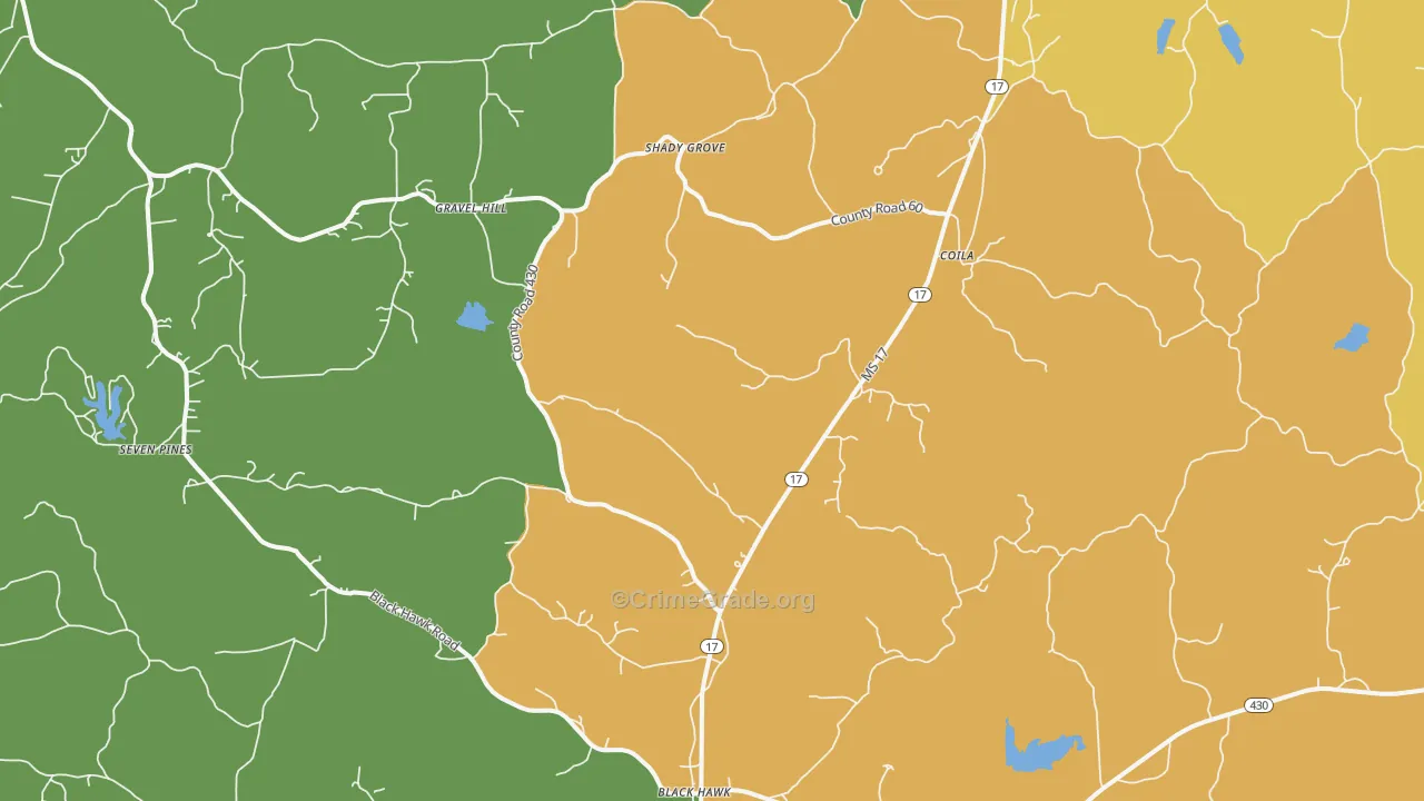 Coila, MS Map of Vandalism Rates
