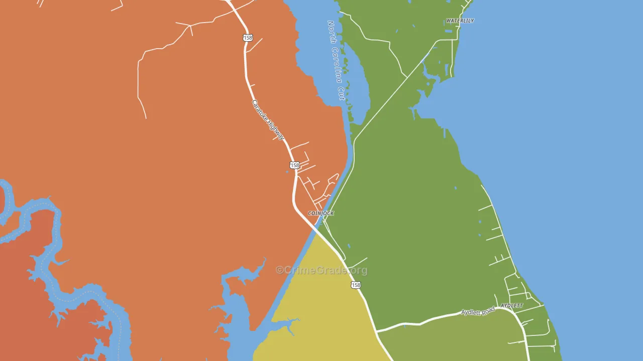 Coinjock, NC Map of Vandalism Rates