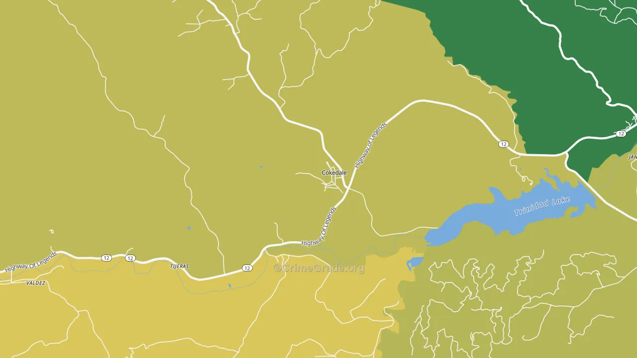 Cokedale, CO Map of Vandalism Rates