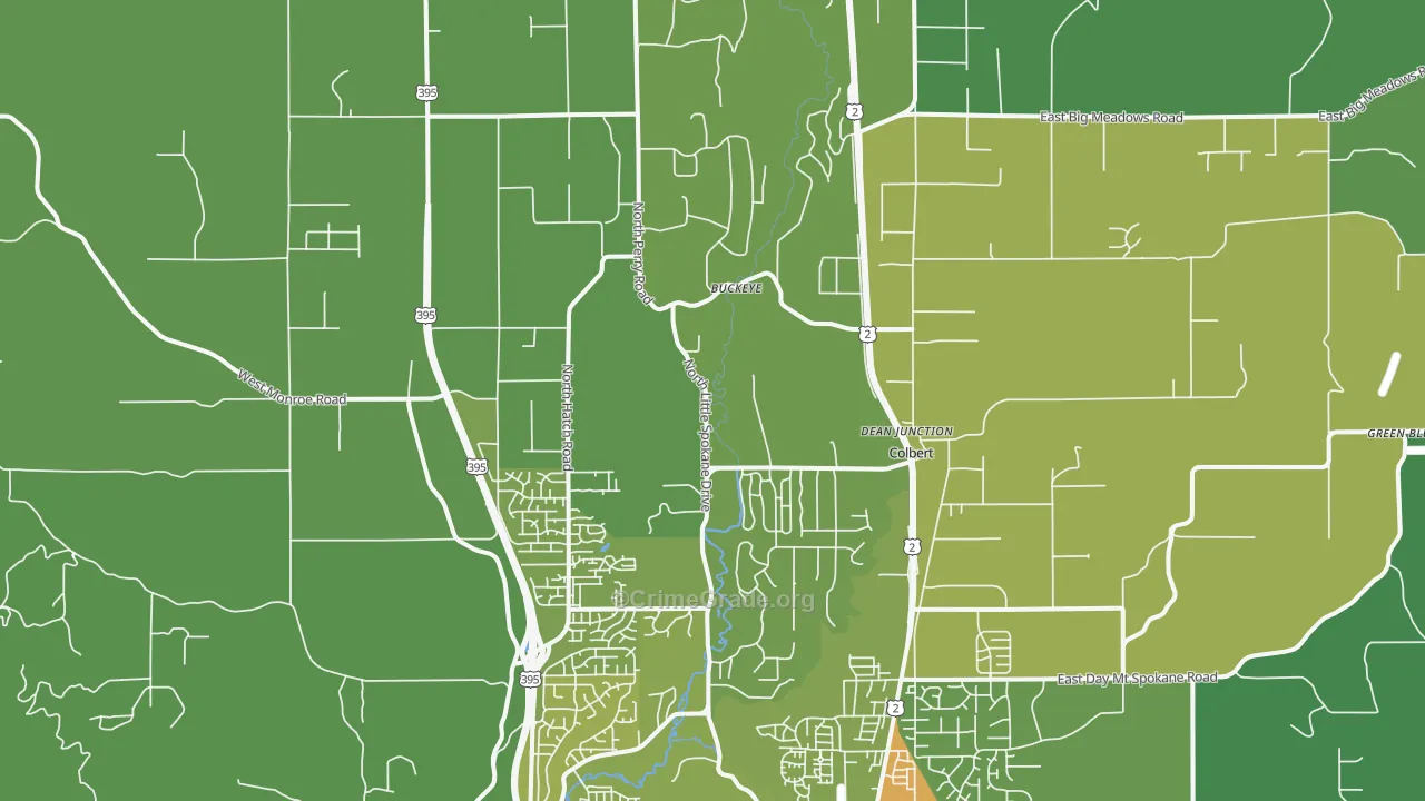 Colbert, WA Map of Vandalism Rates
