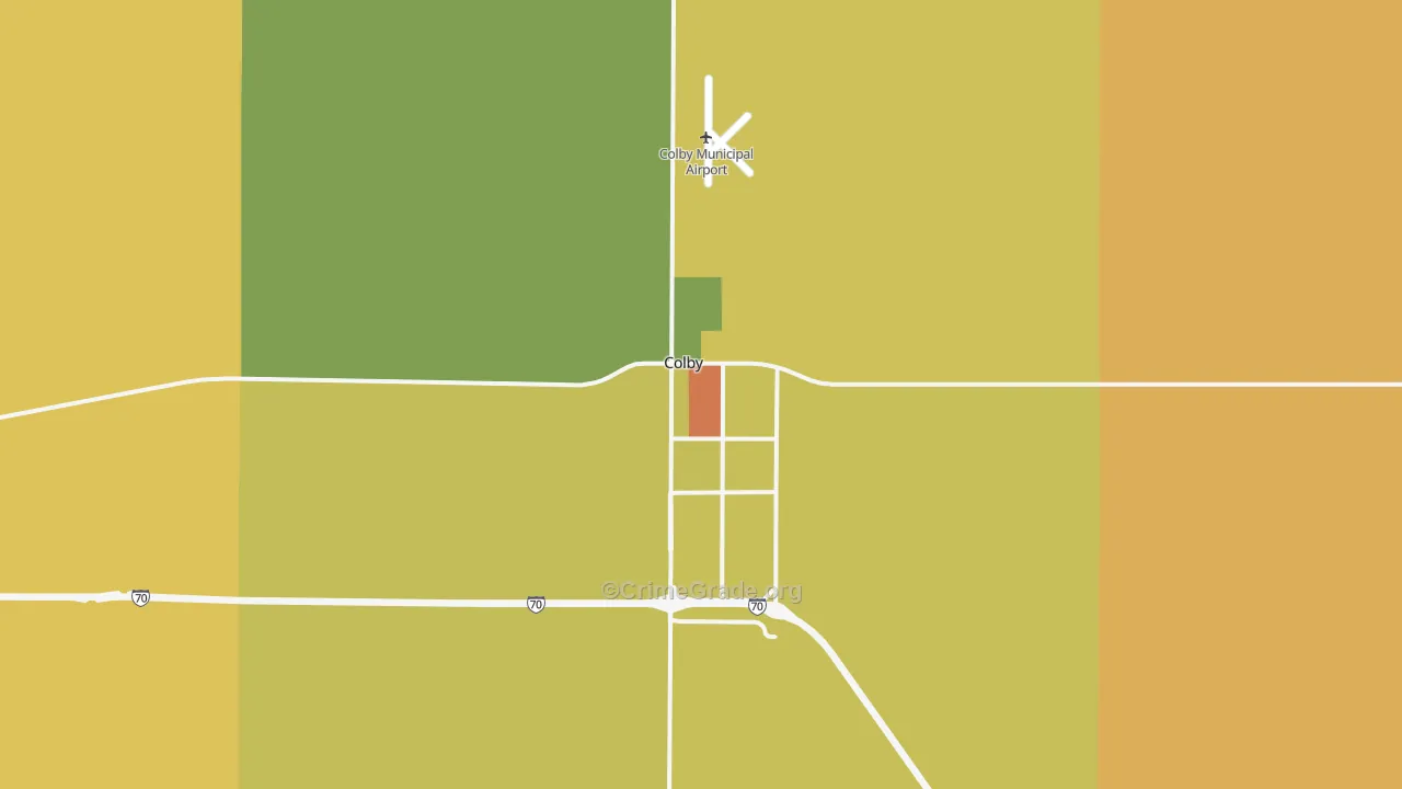 Colby, KS Map of Vandalism Rates