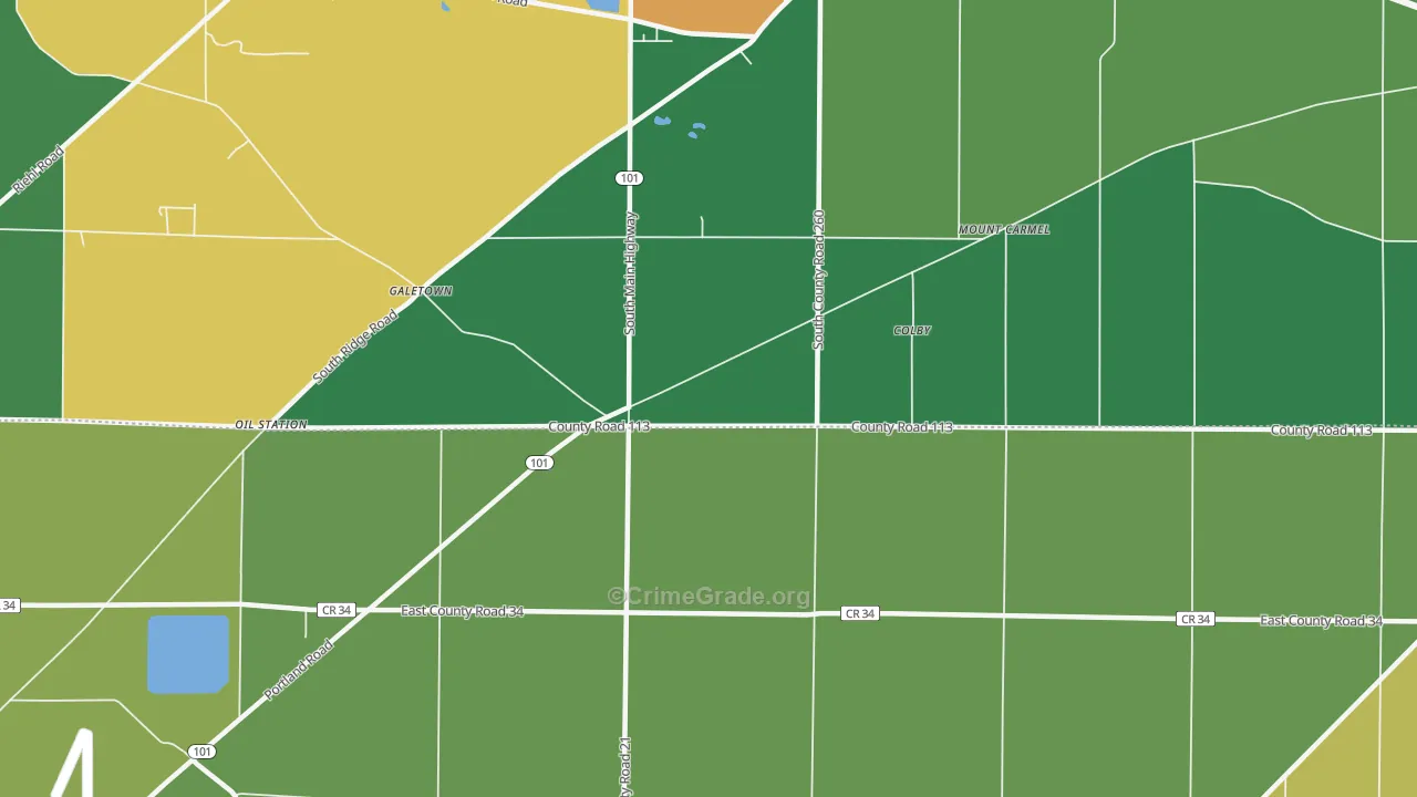 Colby, OH Map of Vandalism Rates
