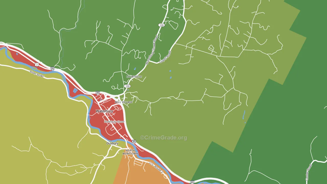 Colbyville, VT Map of Vandalism Rates