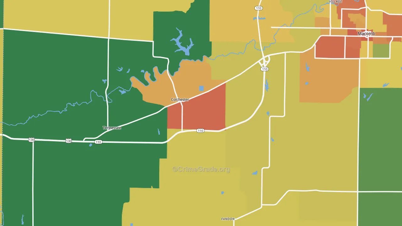Colchester, IL Map of Vandalism Rates