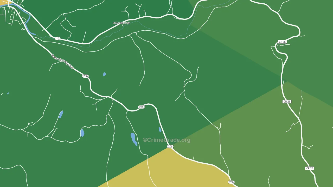 Colchester, NY Map of Vandalism Rates