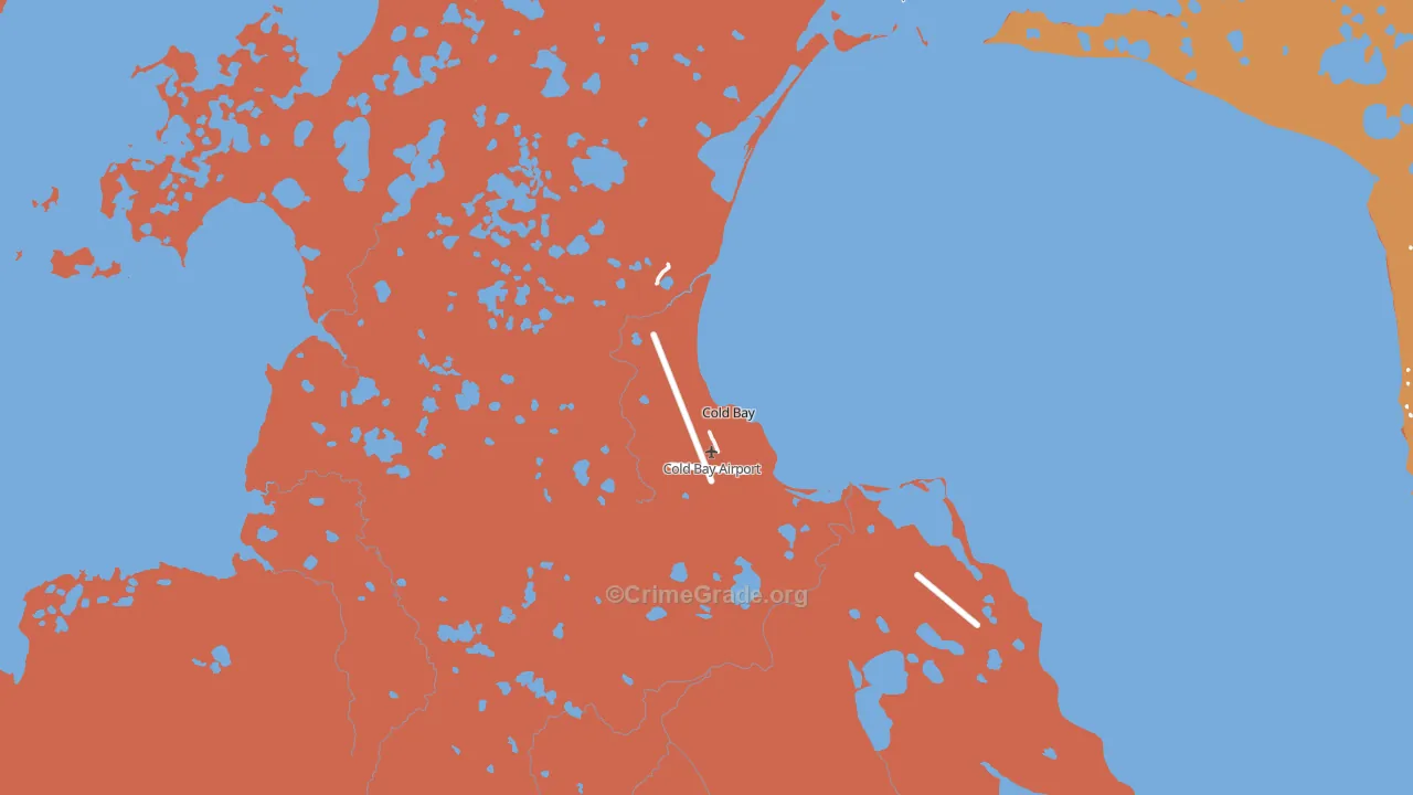 Cold Bay, AK Map of Vandalism Rates