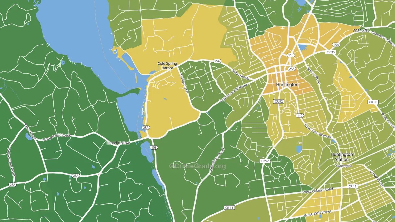 Cold Spring Harbor, NY Map of Vandalism Rates