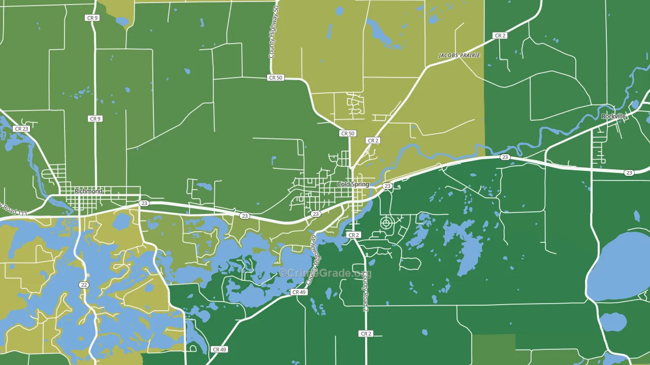 Cold Spring, MN Map of Vandalism Rates