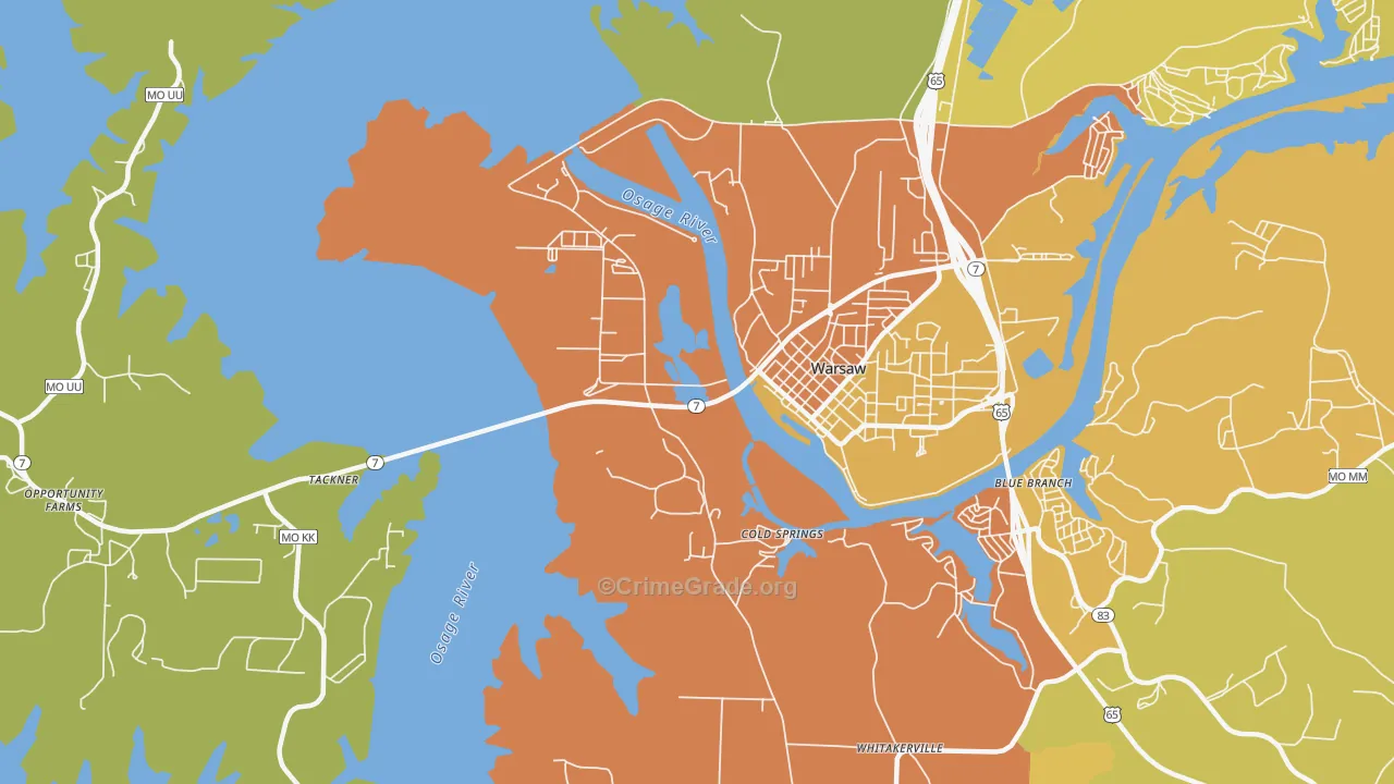 Cold Springs, MO Map of Vandalism Rates