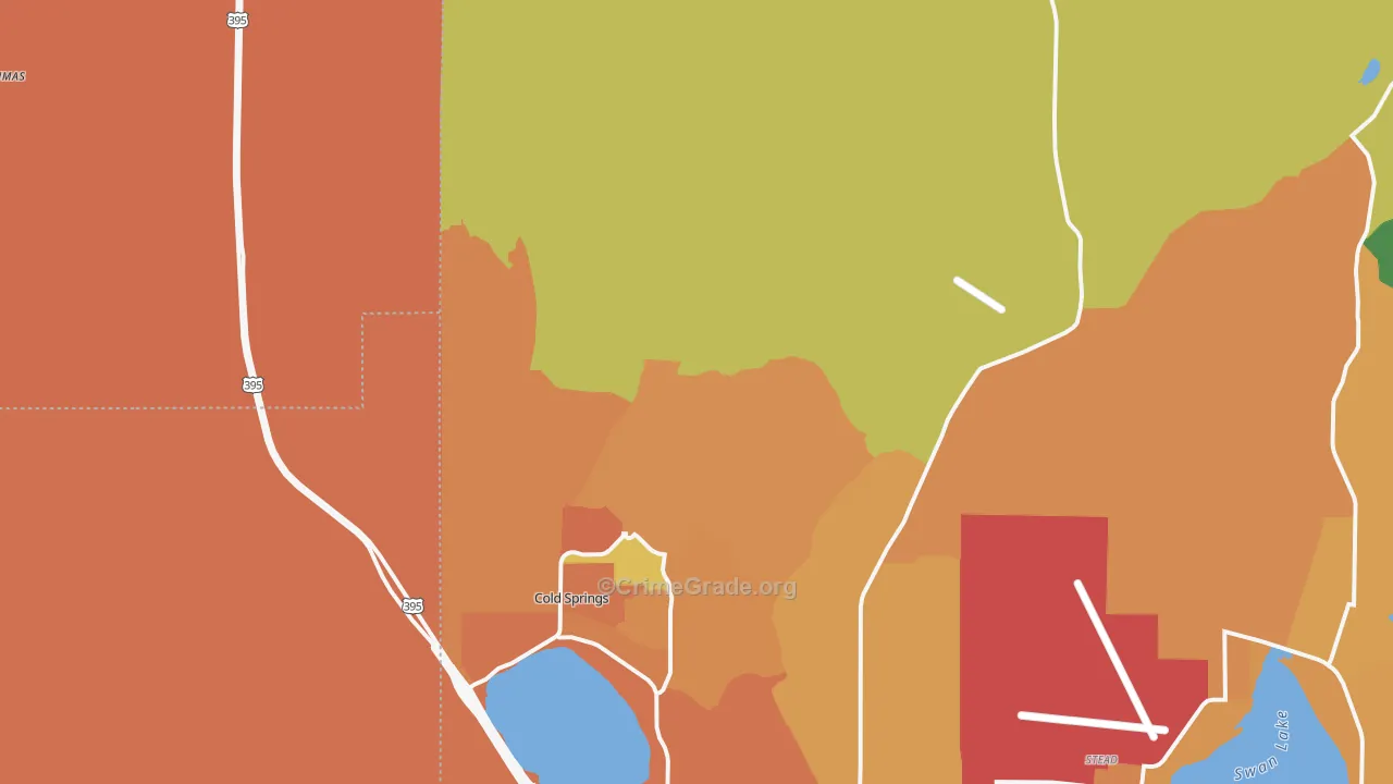 Cold Springs, NV Map of Vandalism Rates