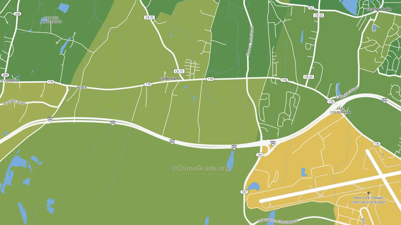 Coldenham, NY Map of Vandalism Rates