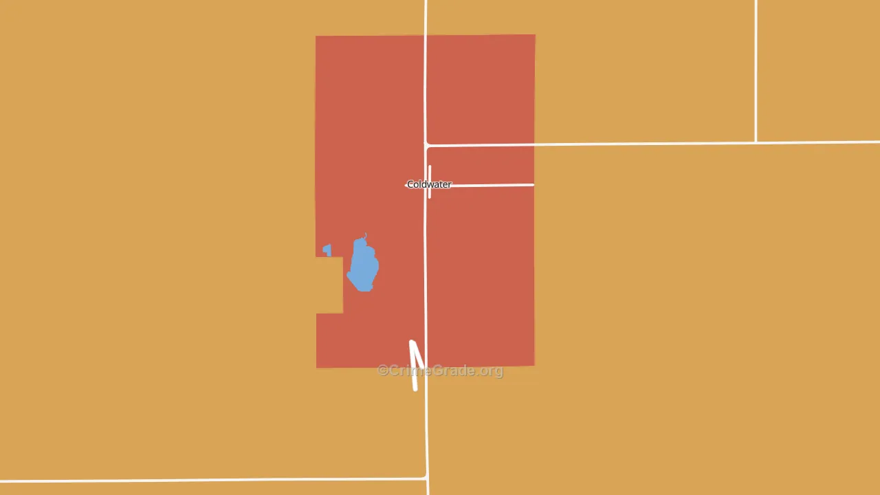 Coldwater, KS Map of Vandalism Rates