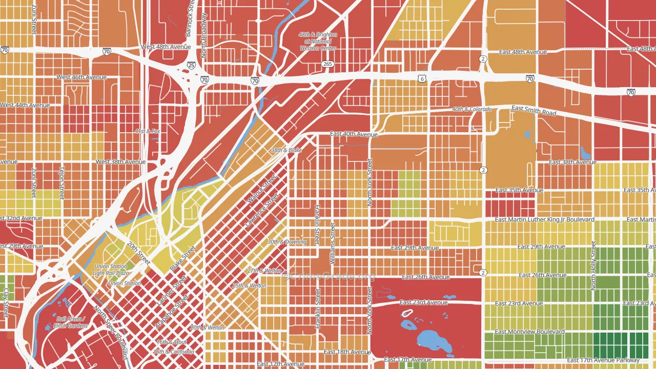 Cole, Denver, CO Map of Vandalism Rates