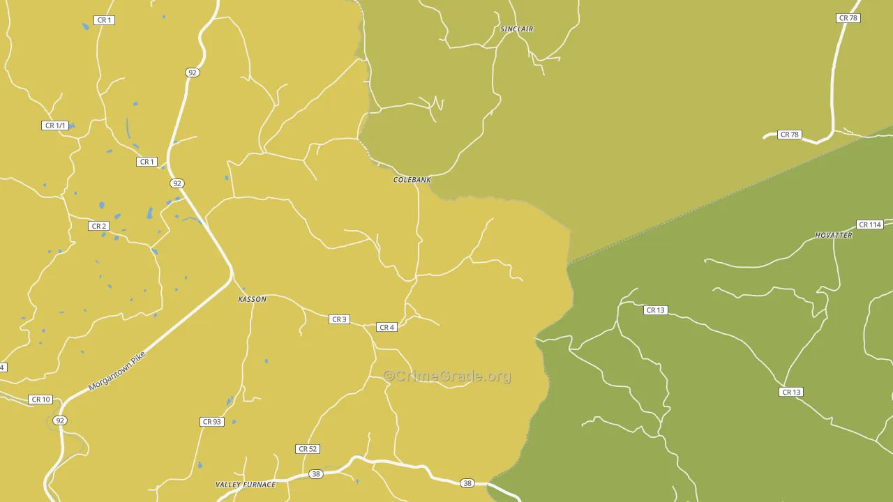 Colebank, WV Map of Vandalism Rates