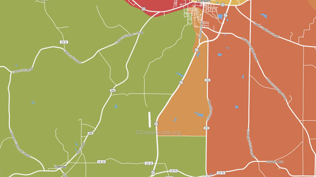 Coleman, GA Map of Vandalism Rates