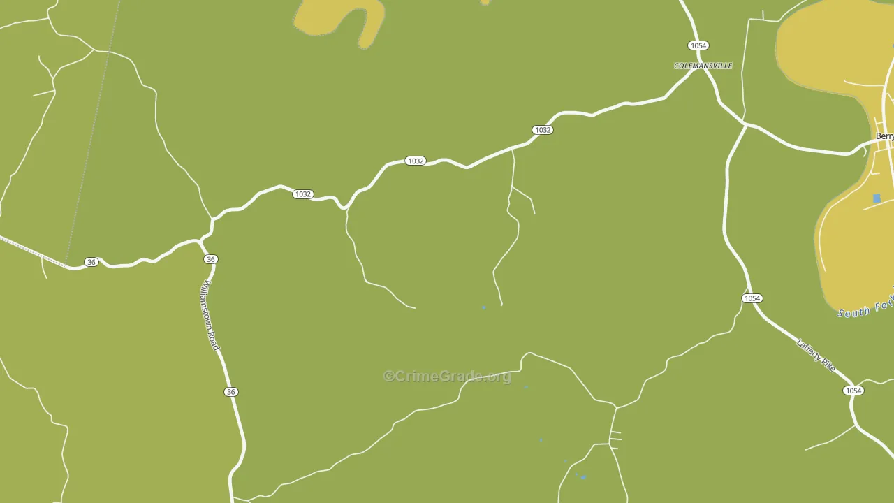 Colemansville, KY Map of Vandalism Rates