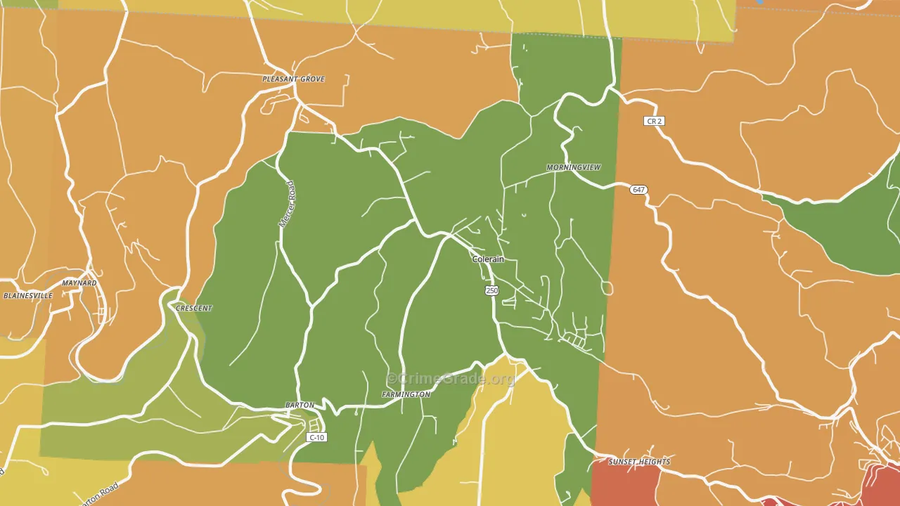 Colerain, OH Map of Vandalism Rates