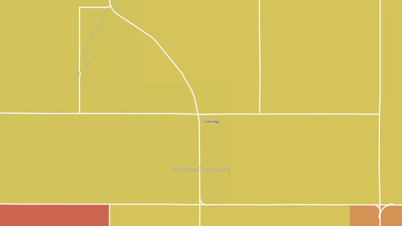 Coleridge, NE Map of Vandalism Rates