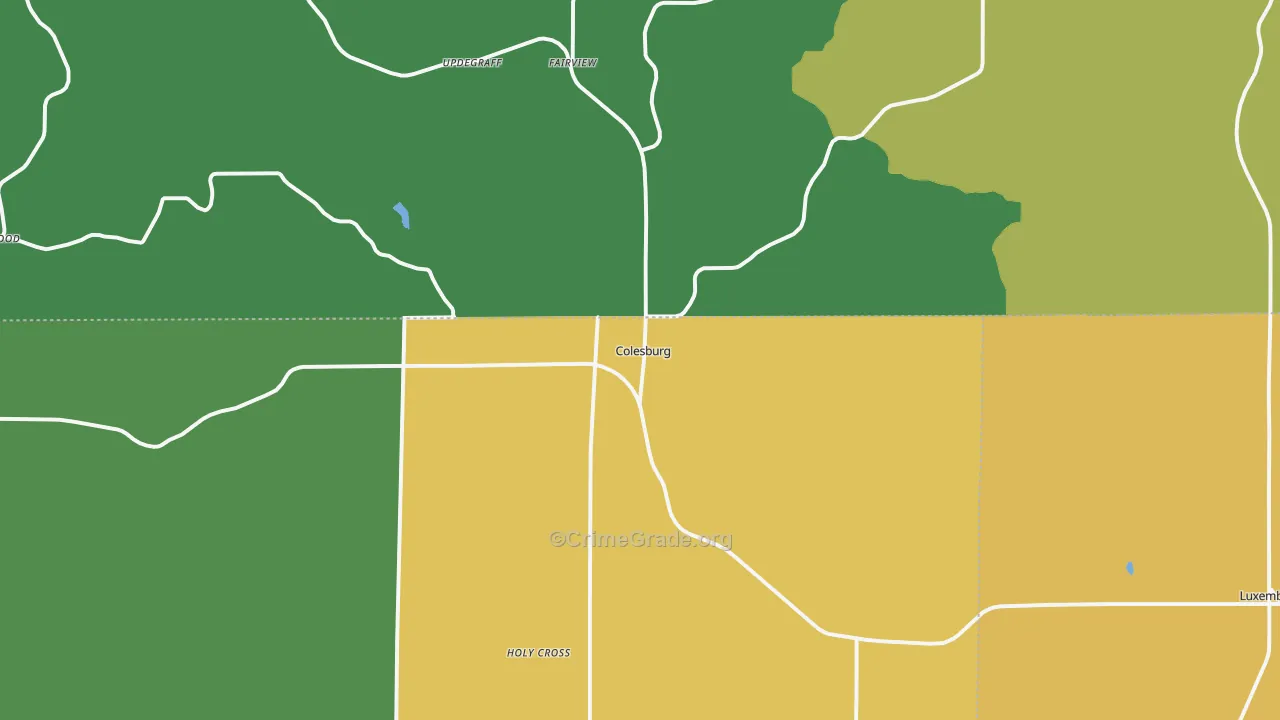 Colesburg, IA Map of Vandalism Rates