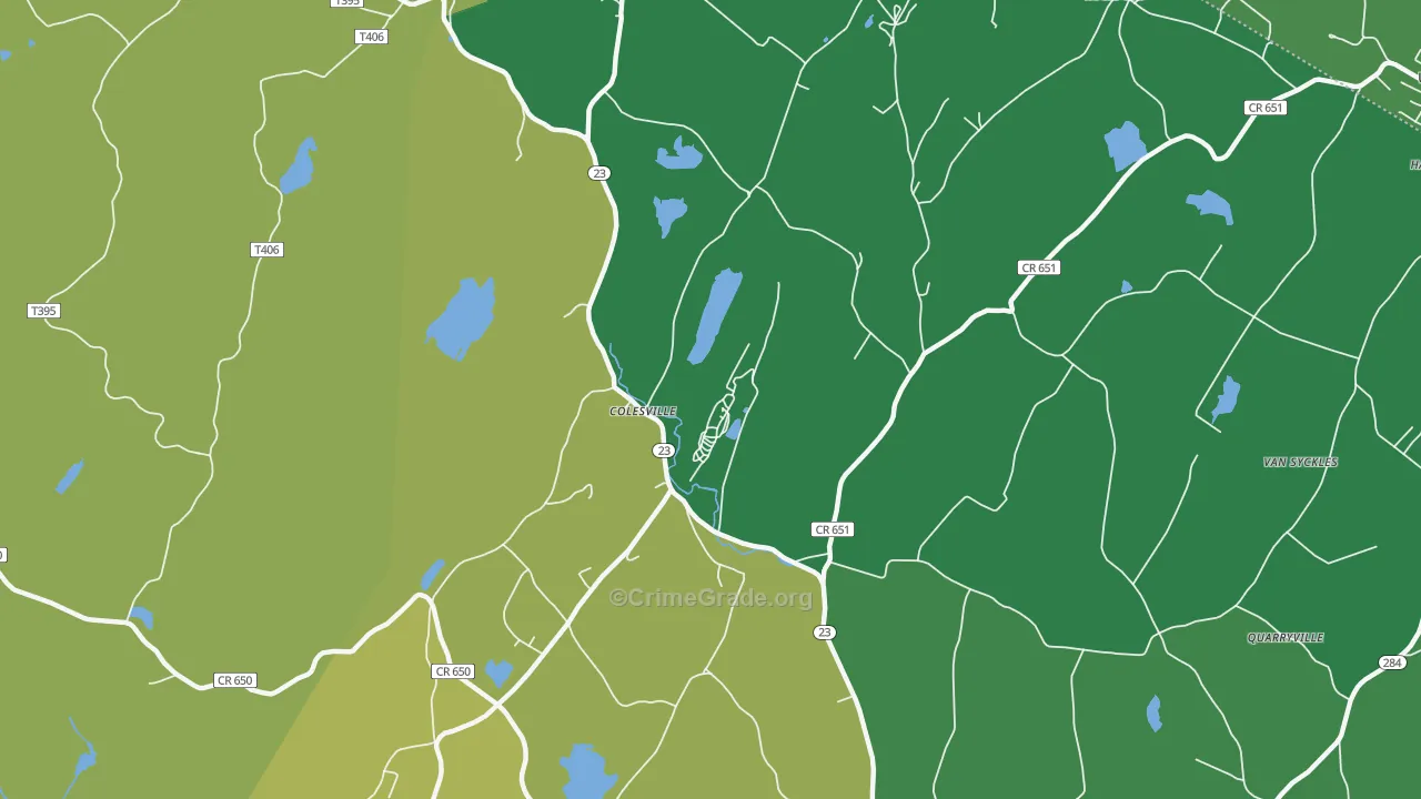 Colesville, NJ Map of Vandalism Rates