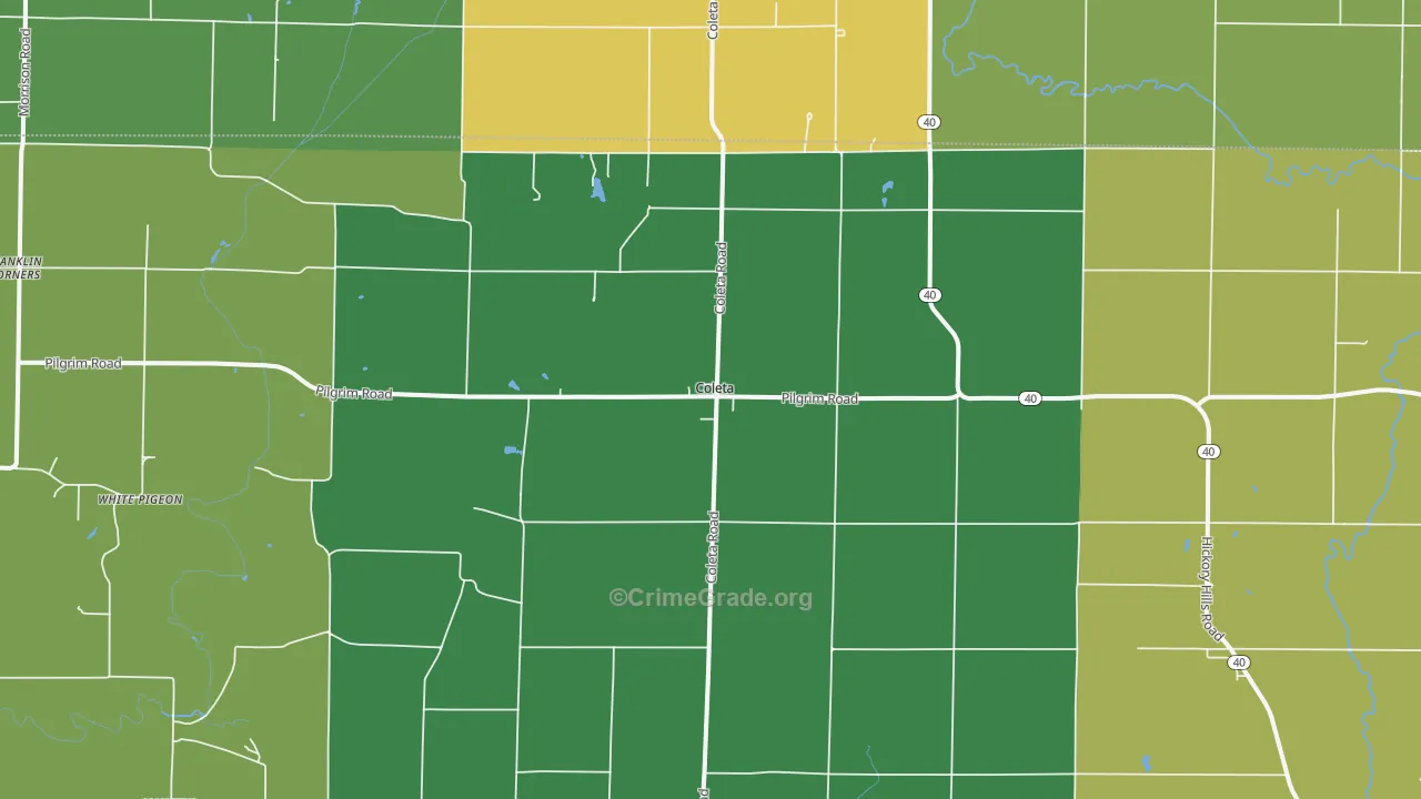 Coleta, IL Map of Vandalism Rates