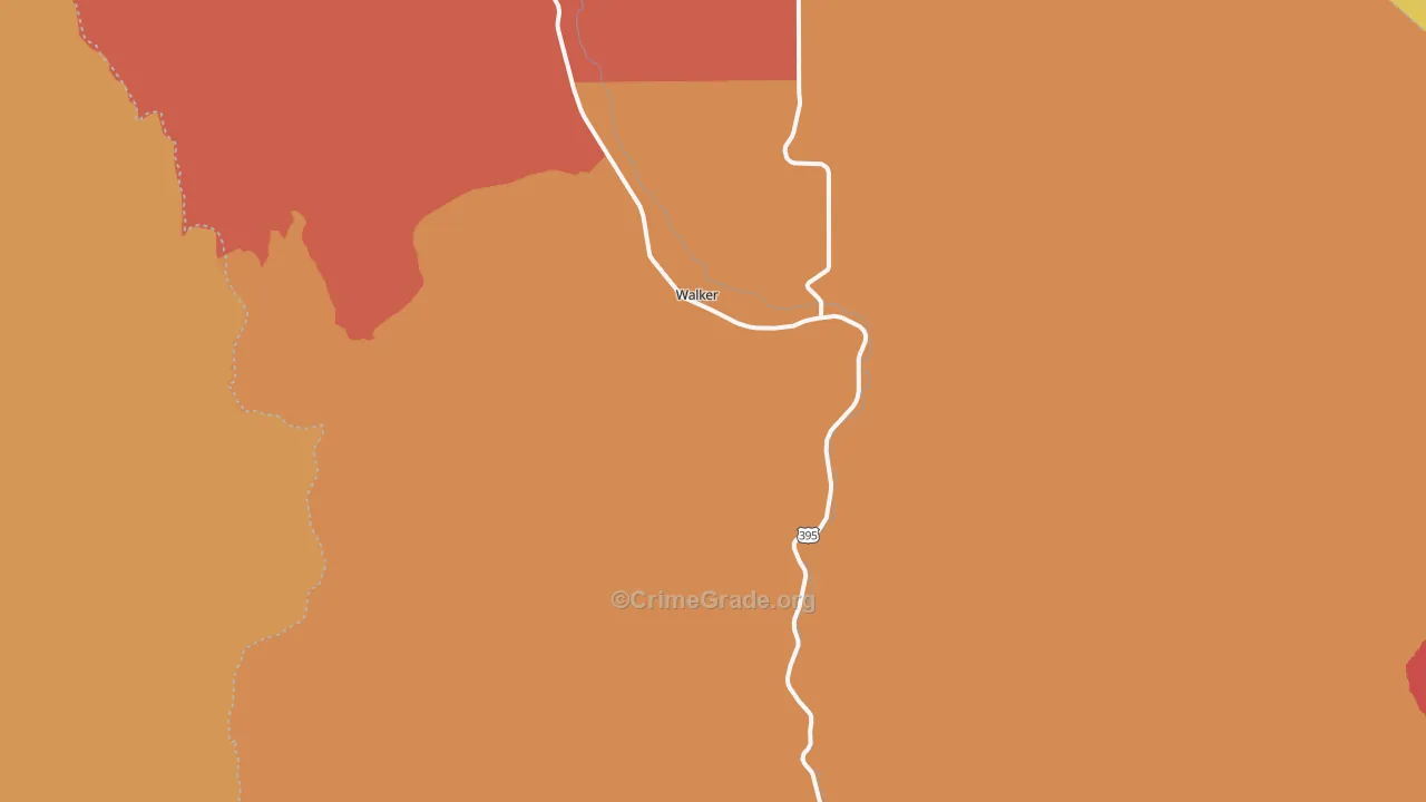 Coleville, CA Map of Vandalism Rates