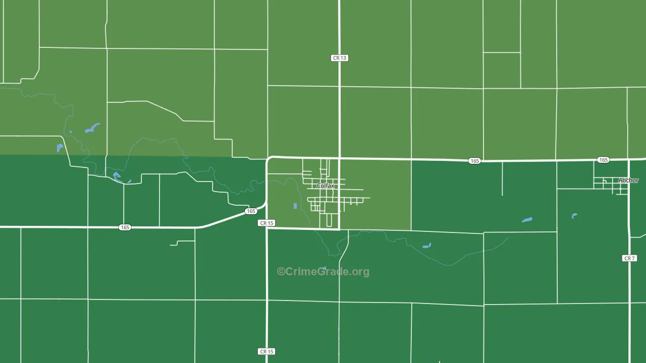 Colfax, IL Map of Vandalism Rates
