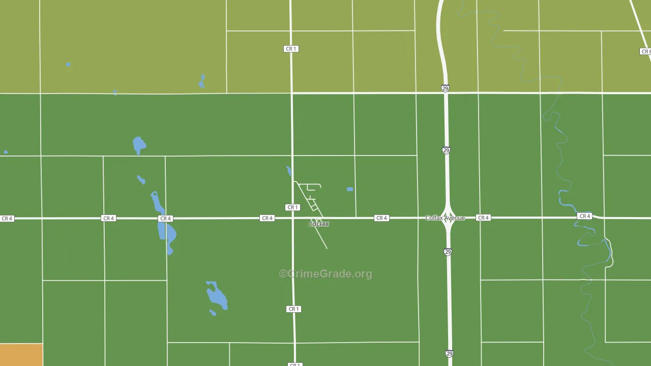 Colfax, ND Map of Vandalism Rates