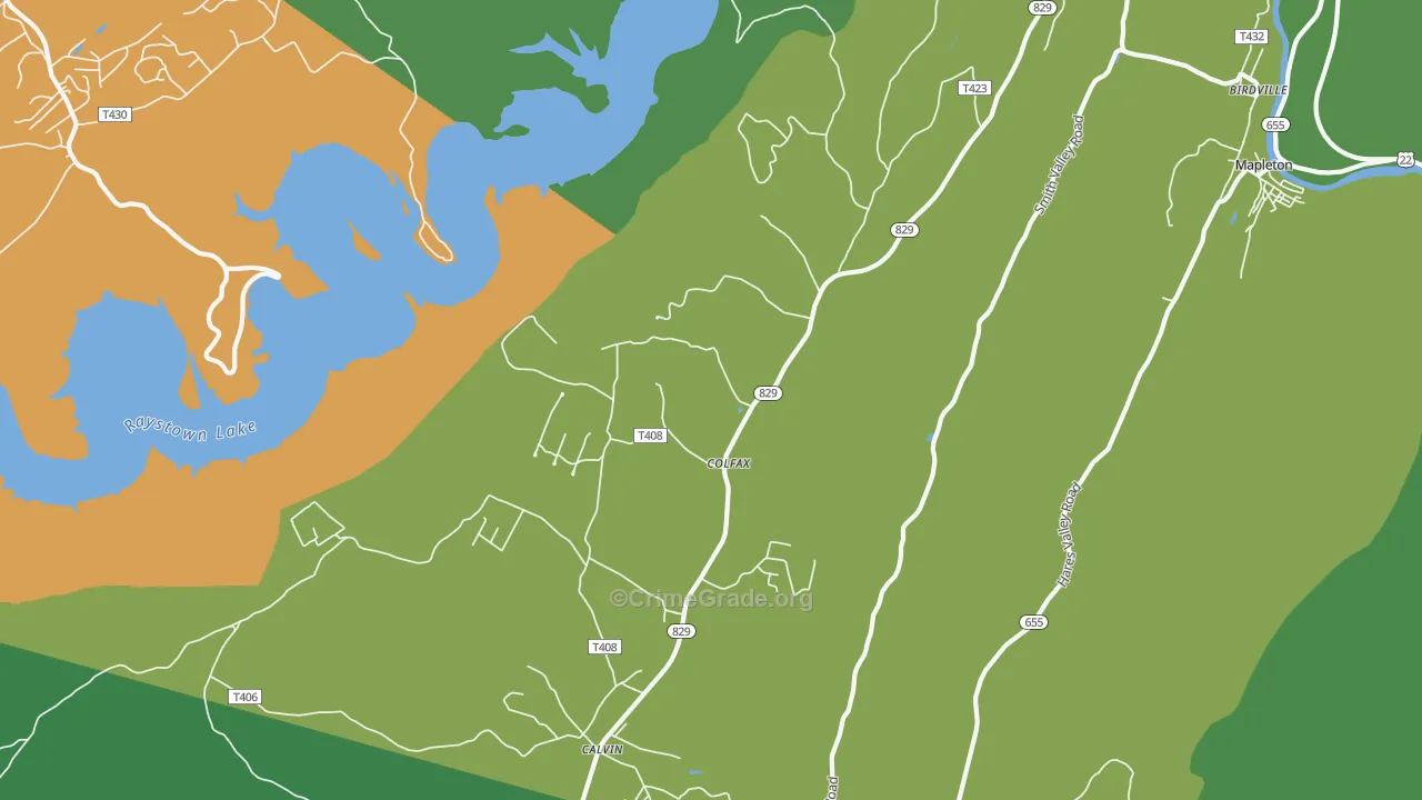 Colfax, PA Map of Vandalism Rates